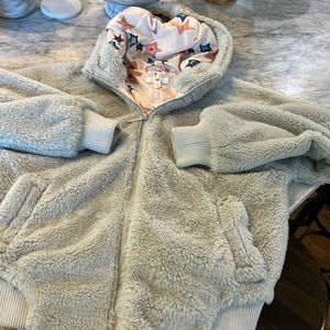 Super cute BP coat with hood. lined pattern inside and in pockets